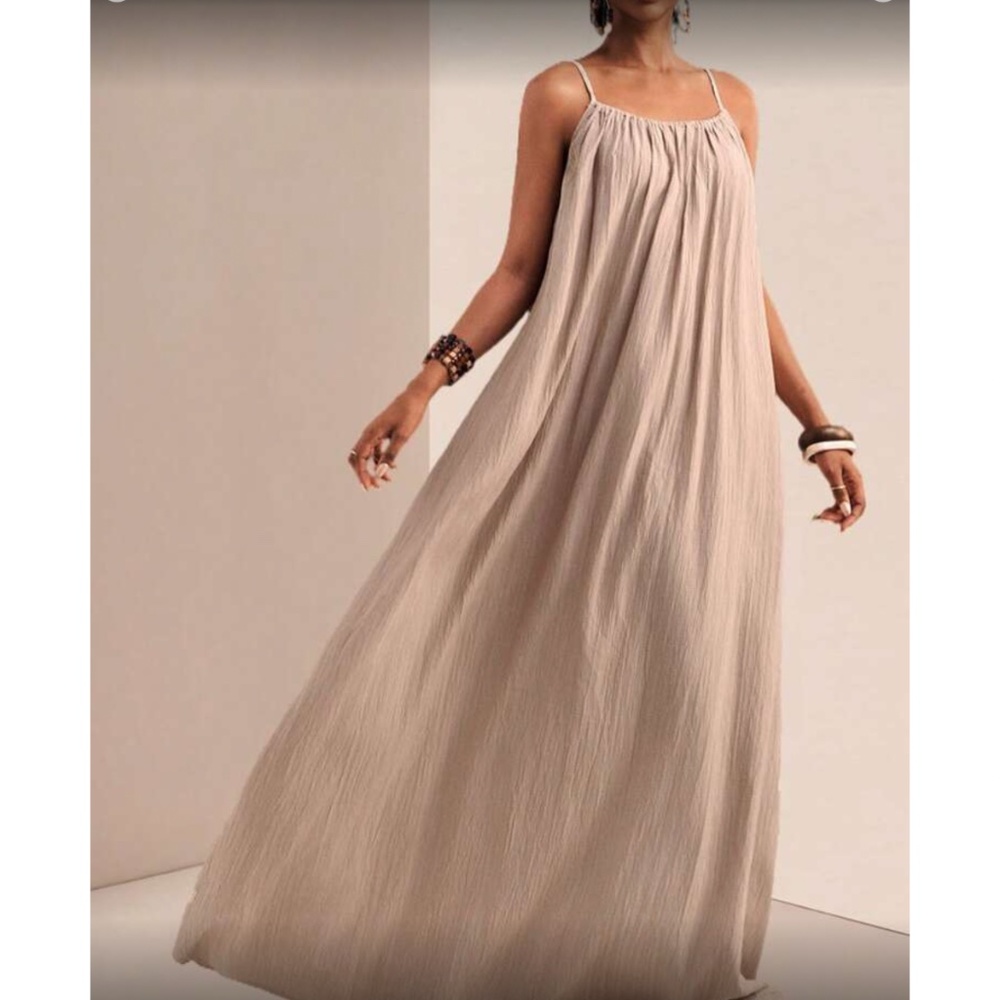 Comfy khaki cami maxi dress